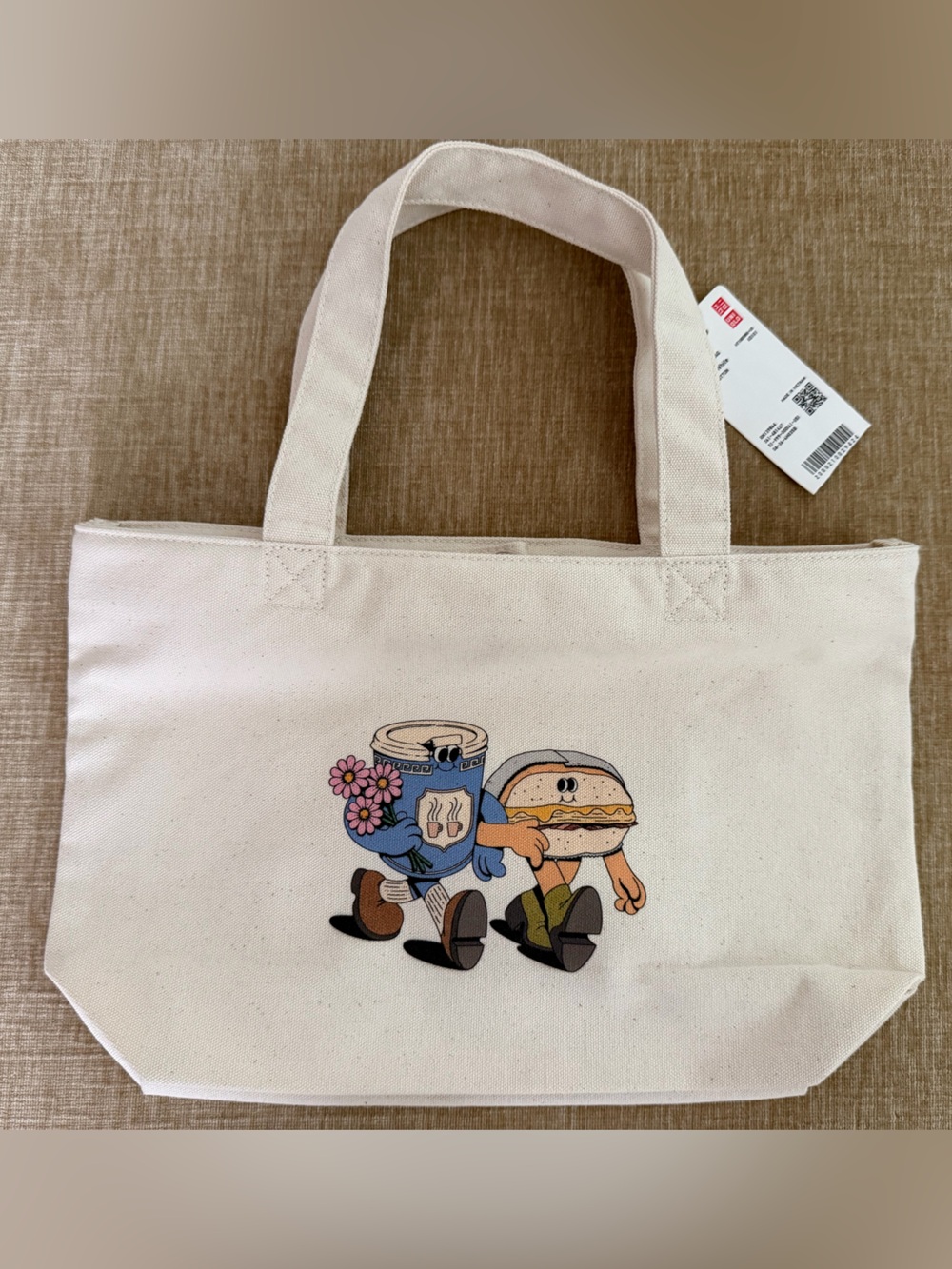NWT UNIQLO Special Edition Canvas Tote NYC New York coffee and bagel